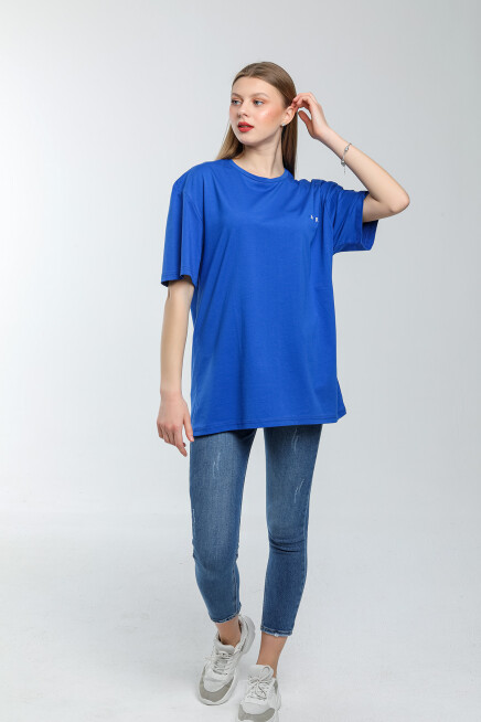 Süperlife Kadın Bisiklet Yaka Regular Fit Baskılı Tişort SPR21YK23