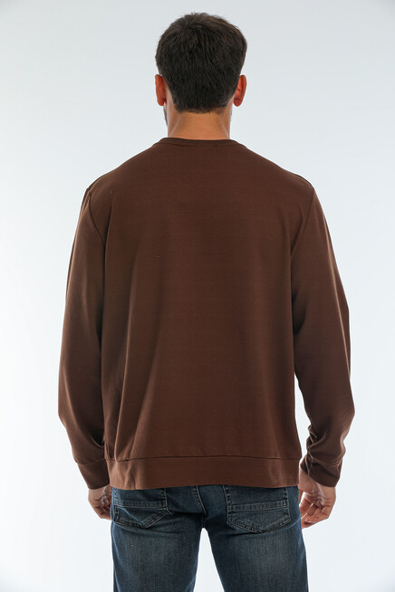 Süperlife Erkek Bisiklet Yaka Regular Fit AR Baskılı İnce Sweatshirt SPR22SW131