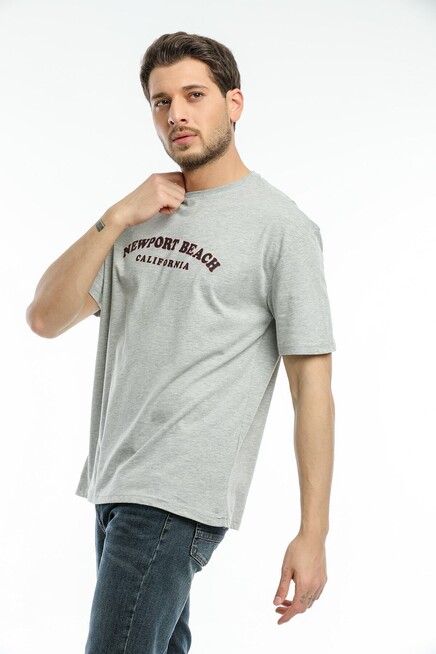 Süperlife Erkek Bisiklet Yaka Baskılı Slim Fit Tişort SPR21Y26