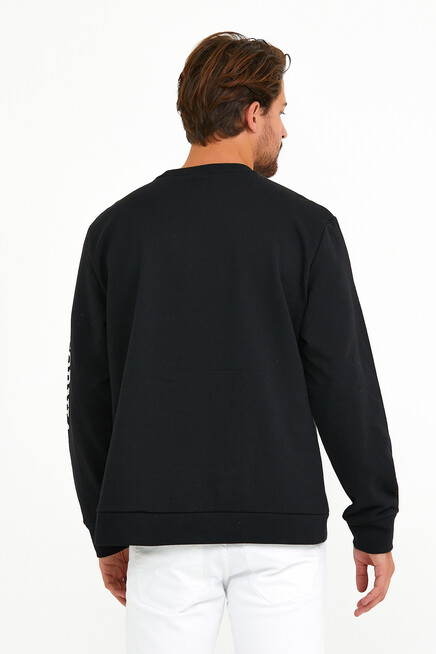 Süperlife Erkek Bisiklet Yaka Regular Fit Ön Ve Kol Baskılı İnce Sweatshirt SPR22SW133