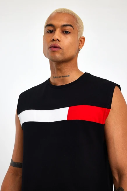 Süperlife Erkek Bisiklet Yaka Regular Fit Garnili Tişort SPR23AT346