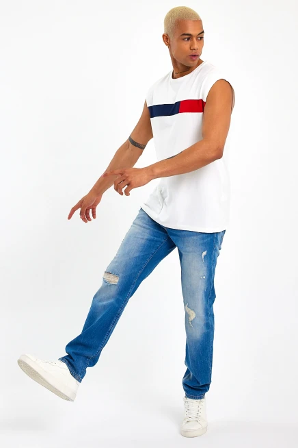 Süperlife Erkek Bisiklet Yaka Regular Fit Garnili Tişort SPR23AT346