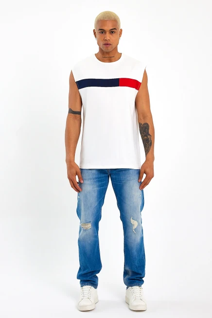 Süperlife Erkek Bisiklet Yaka Regular Fit Garnili Tişort SPR23AT346