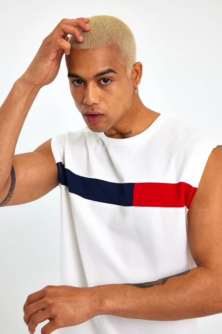 Süperlife Erkek Bisiklet Yaka Regular Fit Garnili Tişort SPR23AT346