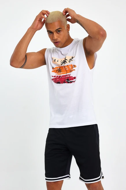 Süperlife Erkek Bisiklet Yaka Regular Fit Baskılı Tişort SPR23AT341