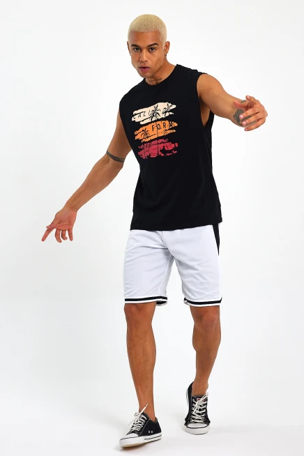 Süperlife Erkek Bisiklet Yaka Regular Fit Baskılı Tişort SPR23AT341