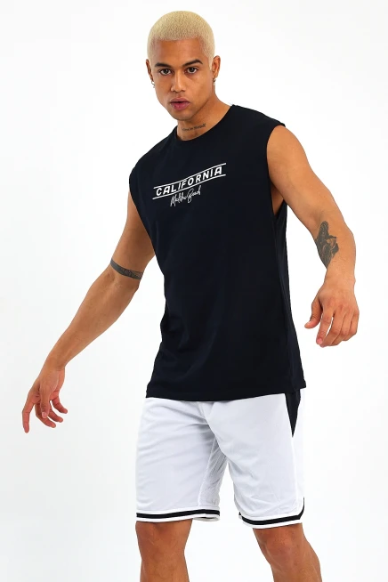 Süperlife Erkek Bisiklet Yaka Fit Californıa Baskılı Tişort SPR23AT343