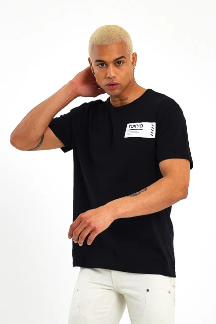 Süperlife Erkek Bisiklet Yaka Regular Fit Tokyo Baskılı Tişort SPR23ts303