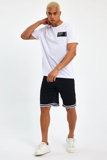 Süperlife Erkek Bisiklet Yaka Regular Fit Tokyo Baskılı Tişort SPR23ts303