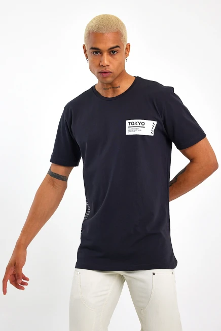 Süperlife Erkek Bisiklet Yaka Regular Fit Tokyo Baskılı Tişort SPR23ts303