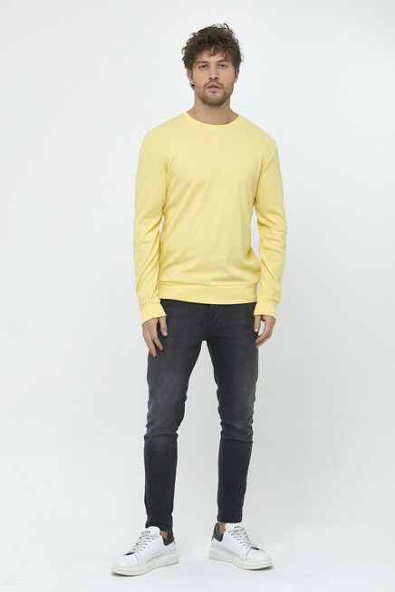 Süperlife Erkek Bisiklet Yaka Slim Fit İnce Sweatshirt SPR 20K17