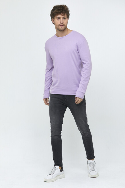 Süperlife Erkek Bisiklet Yaka Slim Fit İnce Sweatshirt SPR 20K17