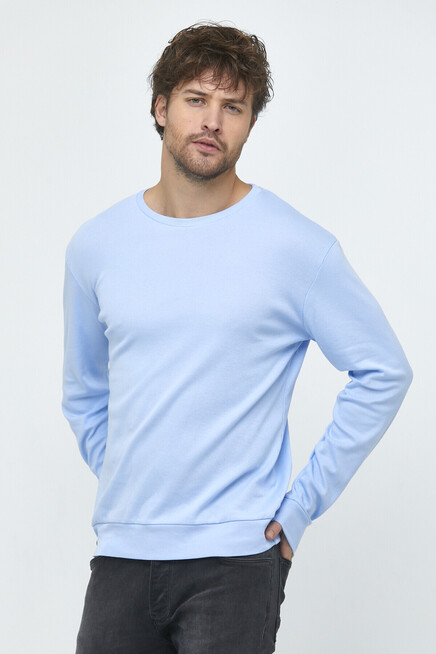 Süperlife Erkek Bisiklet Yaka Slim Fit İnce Sweatshirt SPR 20K17