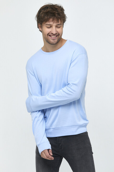 Süperlife Erkek Bisiklet Yaka Slim Fit İnce Sweatshirt SPR 20K17