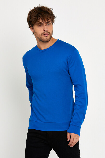 Süperlife Erkek Bisiklet Yaka Slim Fit İnce Sweatshirt SPR 20K17