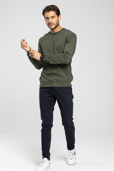 Süperlife Erkek Bisiklet Yaka Slim Fit İnce Sweatshirt SPR 20K17