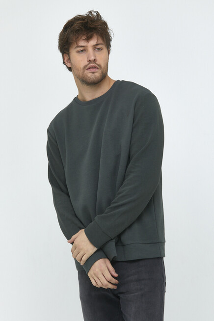 Süperlife Erkek Bisiklet Yaka Regular Fit İnce Sweatshirt SPR 20K30