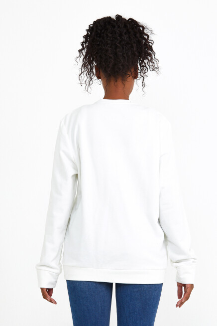 Süperlife Kadın Bisiklet Yaka Regular Fit Tokya Baskılı İnce Sweatshirt SPR22SWK134