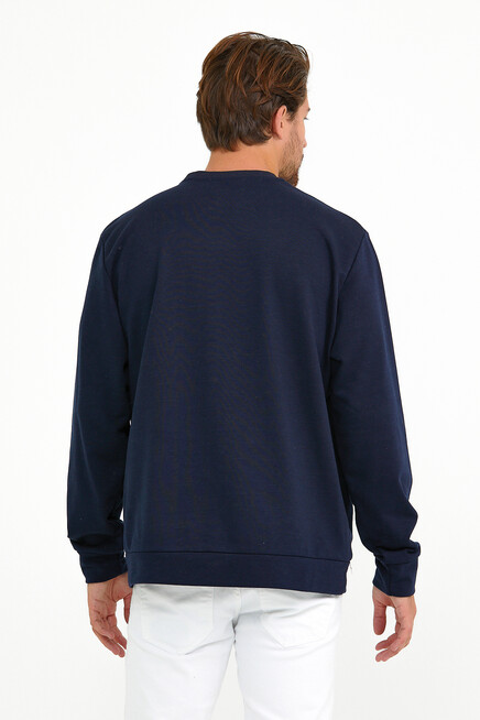 Süperlife Erkek Bisiklet Yaka Regular Fit Tokyo Basklı İnce Sweatshirt spr22sw134