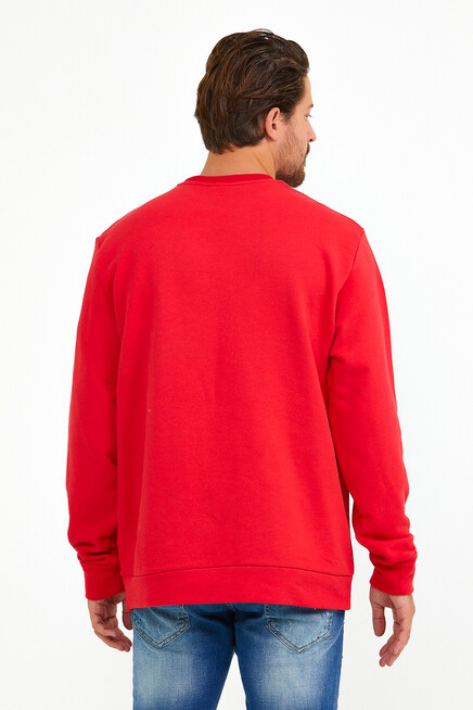 Süperlife Erkek Bisiklet Yaka Regular Fit Tokyo Basklı İnce Sweatshirt spr22sw134