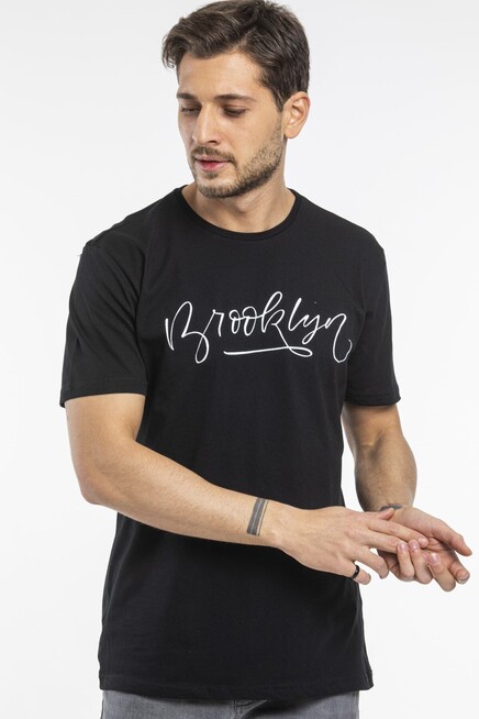 Süperlife Erkek Bisiklet Yaka Dar Kalıp Baskılı Tişort SPR 261