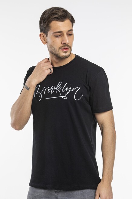 Süperlife Erkek Bisiklet Yaka Dar Kalıp Baskılı Tişort SPR 261