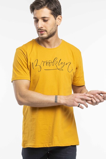 Süperlife Erkek Bisiklet Yaka Dar Kalıp Baskılı Tişort SPR 261