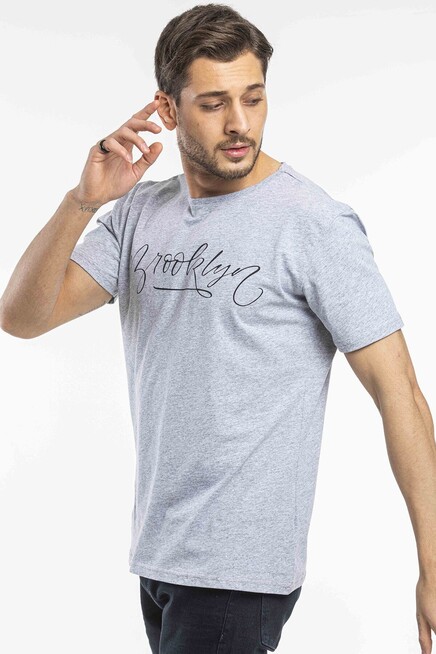 Süperlife Erkek Bisiklet Yaka Dar Kalıp Baskılı Tişort SPR 261