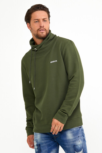 Süperlife Erkek Şal Yaka Regular Fit Brooklyn Baskılı İnce Sweatshirt SPR22SW143