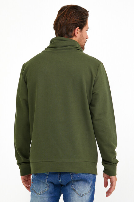 Süperlife Erkek Şal Yaka Regular Fit Brooklyn Baskılı İnce Sweatshirt SPR22SW143