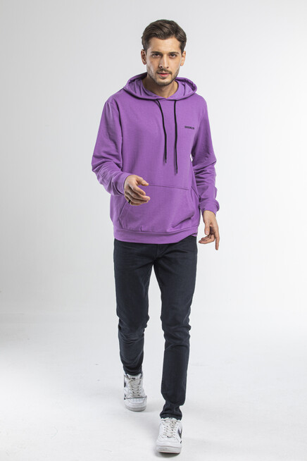 Süperlife Kapşonlu Uzun Kollu Baskılı Dar Kalıp İnce Erkek Sweatshirt SPR 2019K61