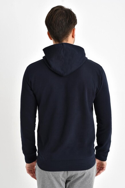 Süperlife Kapşonlu Uzun Kollu Baskılı Dar Kalıp İnce Erkek Sweatshirt SPR 2019K61