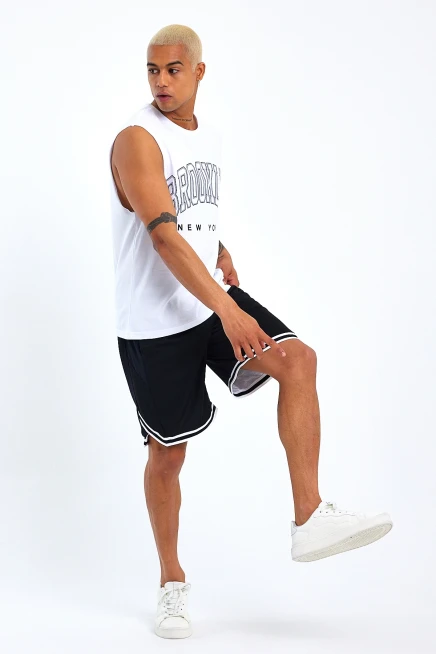 Süperlife Erkek Bisiklet Yaka Regular Fit  Brooklyn Baskılı  Tişört SPR22TS116