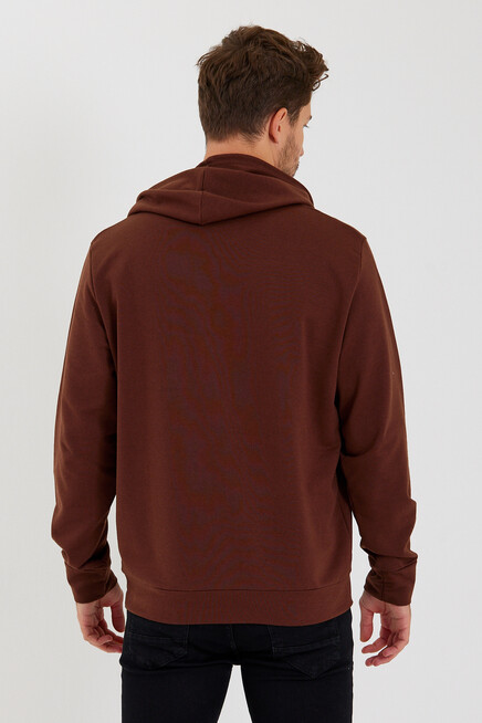 Süperlife Erkek Kapşonlu Regular Fit Brooklyn Baskılı İnce Sweatshirt SPR23SW361