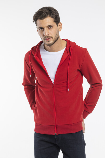 Süperlife Erkek Kapşonlu Regular Fit Yan Cepli İnce Hırka SPR 20K62
