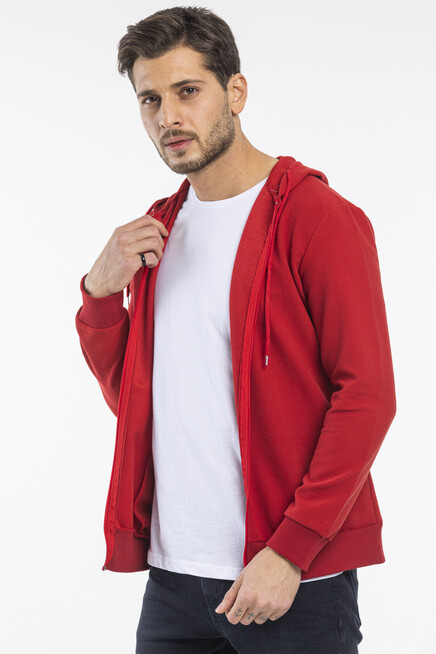 Süperlife Erkek Kapşonlu Regular Fit Yan Cepli İnce Hırka SPR 20K62