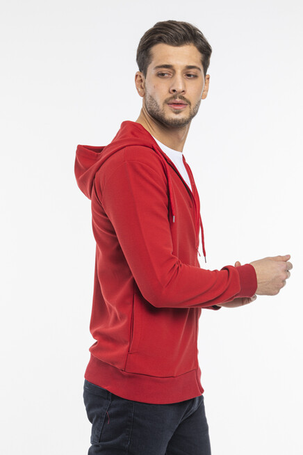 Süperlife Erkek Kapşonlu Regular Fit Yan Cepli İnce Hırka SPR 20K62