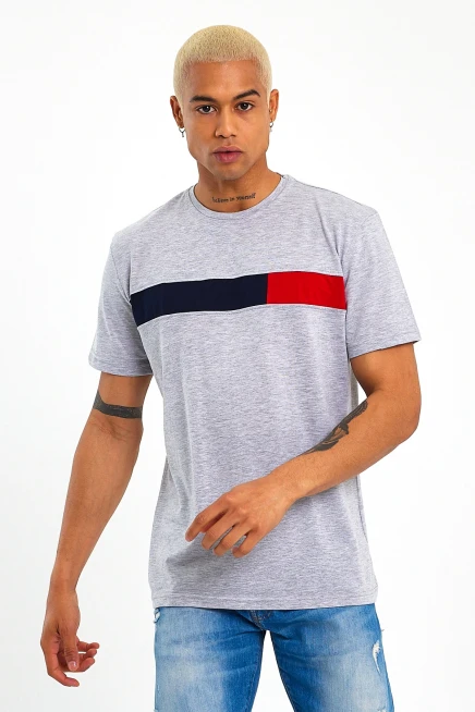 Süperlife Erkek  Bisiklet Yaka Regular Fit Garnili  Tişort SPR23TS301