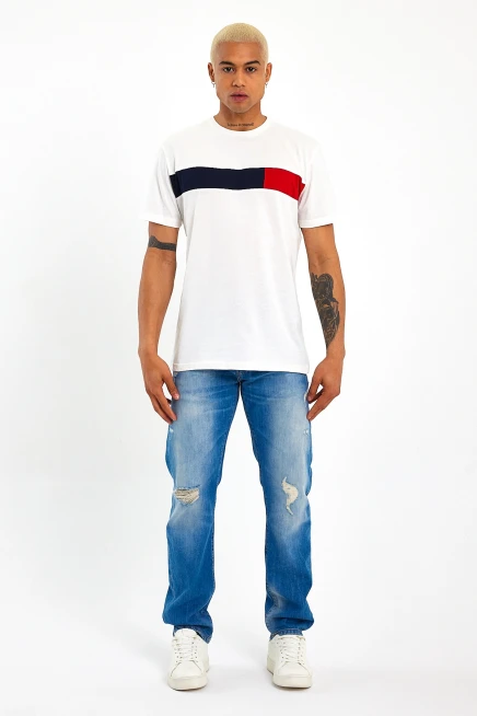 Süperlife Erkek  Bisiklet Yaka Regular Fit Garnili  Tişort SPR23TS301