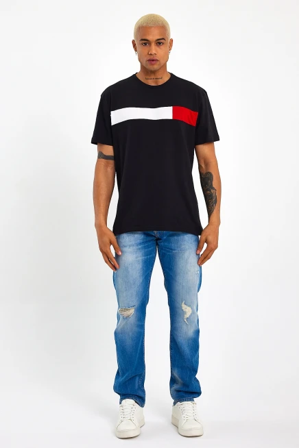 Süperlife Erkek  Bisiklet Yaka Regular Fit Garnili  Tişort SPR23TS301