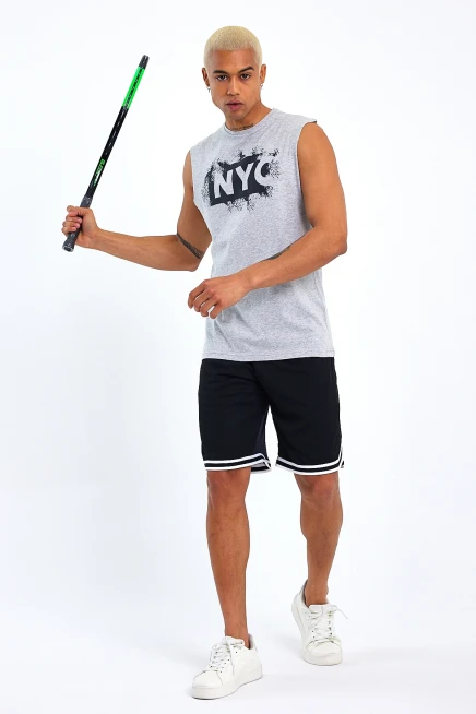 Süperlife Erkek Bisiklet Yaka Regular Fit NYC Baskılı Tişort SPR22TS124