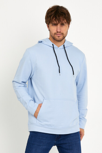 Süperlife Erkek Kapşonlu Regular Fit İnce Sweatshirt SPR 20K55