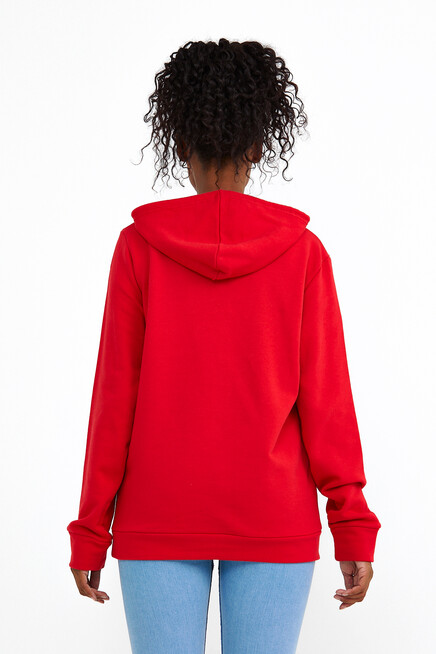 Süperlife Kadın Kapşonlu Regular Fit Tokya Baskılı İnce Sweatshirt SPR22SWK164