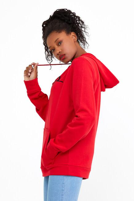 Süperlife Kadın Kapşonlu Regular Fit Tokya Baskılı İnce Sweatshirt SPR22SWK164