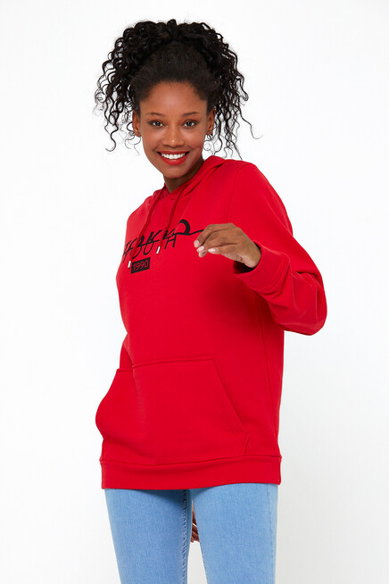 Süperlife Kadın Kapşonlu Regular Fit Tokya Baskılı İnce Sweatshirt SPR22SWK164