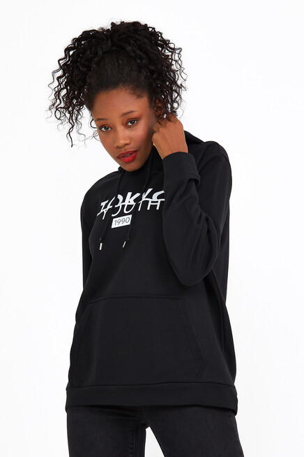 Süperlife Kadın Kapşonlu Regular Fit Tokya Baskılı İnce Sweatshirt SPR22SWK164