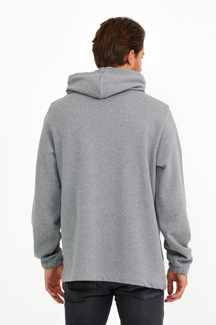 Süperlife Erkek Kapşonlu Regular Fit Yarım Fermuarlı İnce Sweatshirt SPR22SW170