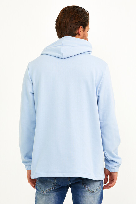 Süperlife Erkek Kapşonlu Regular Fit Yarım Fermuarlı İnce Sweatshirt SPR22SW170