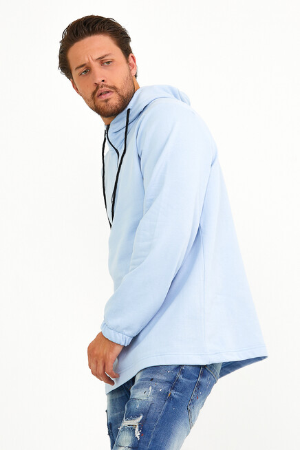 Süperlife Erkek Kapşonlu Regular Fit Yarım Fermuarlı İnce Sweatshirt SPR22SW170