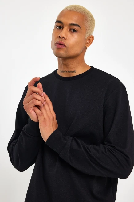 Süperlife Erkek Bisiklet Yaka Regular Fit İnce Sweatshirt SPR 20K30